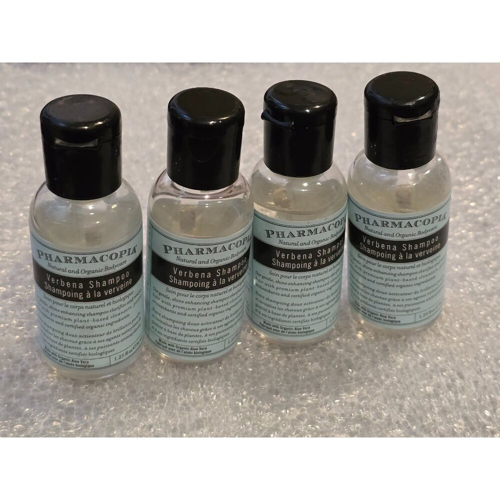 Pharmacopia Verbena Shampoo Travel Size 1.25 Fl Oz Natural Organic Set of 4